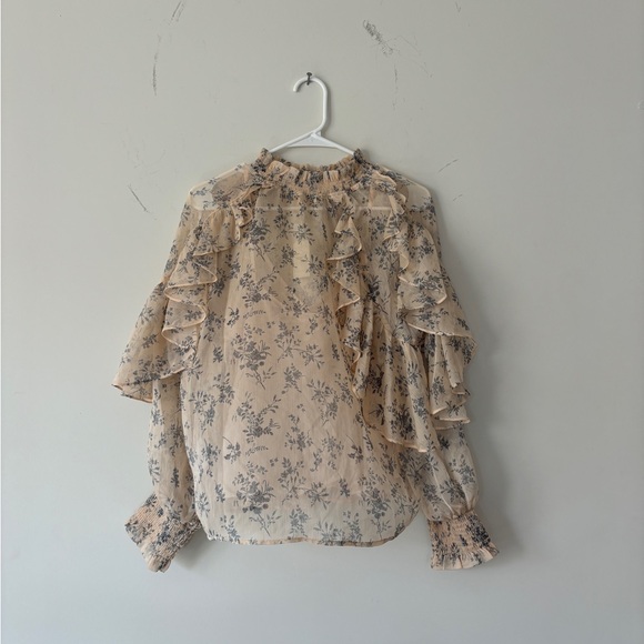 NWT MAJE Ruffle Floral Blouse - 3 - Picture 6 of 13